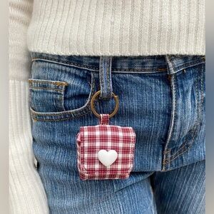 Brandy melville plaid mini bag keychain